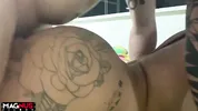 Sucked the thick cock and moaned on it