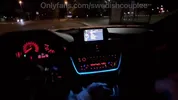 Picking up girl in leather coat