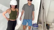 The construction worker has sex with a young, novice female engineer. julianapalvin