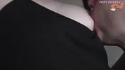 Extremely sensual stepsister's nipple sucking