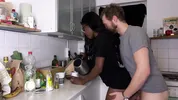 Ebony Nicole Kitt Gets Fucked in Kitchen By BWC Until She Squirts Cream