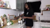 Ebony Nicole Kitt Gets Fucked in Kitchen By BWC Until She Squirts Cream