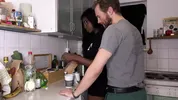 Ebony Nicole Kitt Gets Fucked in Kitchen By BWC Until She Squirts Cream