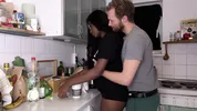 Ebony Nicole Kitt Gets Fucked in Kitchen By BWC Until She Squirts Cream