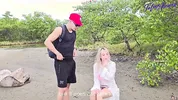 I have a threesome with my boyfriend and his friend on the beach