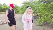 I have a threesome with my boyfriend and his friend on the beach