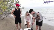 I have a threesome with my boyfriend and his friend on the beach