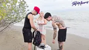 I have a threesome with my boyfriend and his friend on the beach