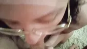 DATEZONE - Amateur girl with glasses gives POV blowjob