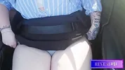 RevealMe || BUSTY BABE PLAYS WITH HER TITS AND VIBRATES HER PUSSY IN THE CAR – FULLY CLOTHED PUBLIC TEASE!