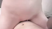 my first pussy job - just the tip! rubbing my wet pussy over his hard cock & he cums fast