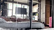 Morning pussy licking and doggy creampie for hairy pussy. Real Amateur Homemade