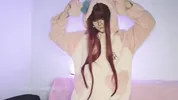 cute girl with glasses masturbates with her fingers on camera