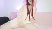 cute girl with glasses masturbates with her fingers on camera