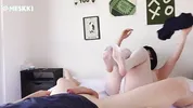 Cumming on goth girl’s FEET TWICE