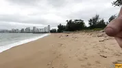 Babe Can I Cum On Your Tits? - Public Cock Flashing On The Beach
