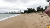 Babe Can I Cum On Your Tits? - Public Cock Flashing On The Beach