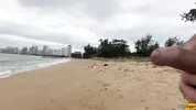 Babe Can I Cum On Your Tits? - Public Cock Flashing On The Beach