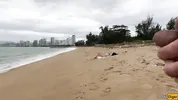 Babe Can I Cum On Your Tits? - Public Cock Flashing On The Beach