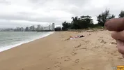 Babe Can I Cum On Your Tits? - Public Cock Flashing On The Beach