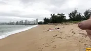 Babe Can I Cum On Your Tits? - Public Cock Flashing On The Beach