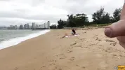 Babe Can I Cum On Your Tits? - Public Cock Flashing On The Beach