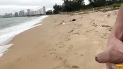 Babe Can I Cum On Your Tits? - Public Cock Flashing On The Beach