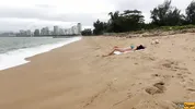 Babe Can I Cum On Your Tits? - Public Cock Flashing On The Beach