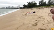 Babe Can I Cum On Your Tits? - Public Cock Flashing On The Beach