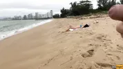 Babe Can I Cum On Your Tits? - Public Cock Flashing On The Beach