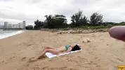 Babe Can I Cum On Your Tits? - Public Cock Flashing On The Beach