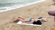 Babe Can I Cum On Your Tits? - Public Cock Flashing On The Beach