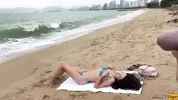 Babe Can I Cum On Your Tits? - Public Cock Flashing On The Beach