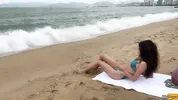 Babe Can I Cum On Your Tits? - Public Cock Flashing On The Beach