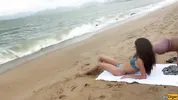 Babe Can I Cum On Your Tits? - Public Cock Flashing On The Beach