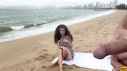 Babe Can I Cum On Your Tits? - Public Cock Flashing On The Beach