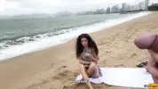 Babe Can I Cum On Your Tits? - Public Cock Flashing On The Beach