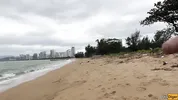 Babe Can I Cum On Your Tits? - Public Cock Flashing On The Beach