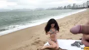Babe Can I Cum On Your Tits? - Public Cock Flashing On The Beach