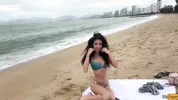Babe Can I Cum On Your Tits? - Public Cock Flashing On The Beach