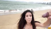Babe Can I Cum On Your Tits? - Public Cock Flashing On The Beach