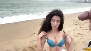Babe Can I Cum On Your Tits? - Public Cock Flashing On The Beach
