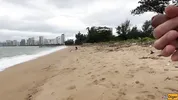 Babe Can I Cum On Your Tits? - Public Cock Flashing On The Beach