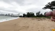 Babe Can I Cum On Your Tits? - Public Cock Flashing On The Beach