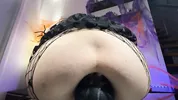 Petite Witch Stretches Her Tight Ass hole With A Thick Monster Dildo. Anal. Squirt