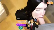 A slutty goth girl was fucked in a Mc toilet.
