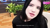 A slutty goth girl was fucked in a Mc toilet.