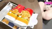 A slutty goth girl was fucked in a Mc toilet.