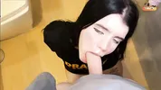 A slutty goth girl was fucked in a Mc toilet.