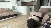 Hot slutty neighbor getting filled with cum right before our walk
